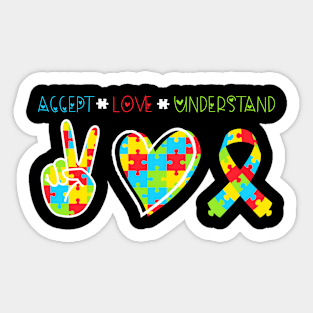 Accept Love Understand Puzzle Sticker